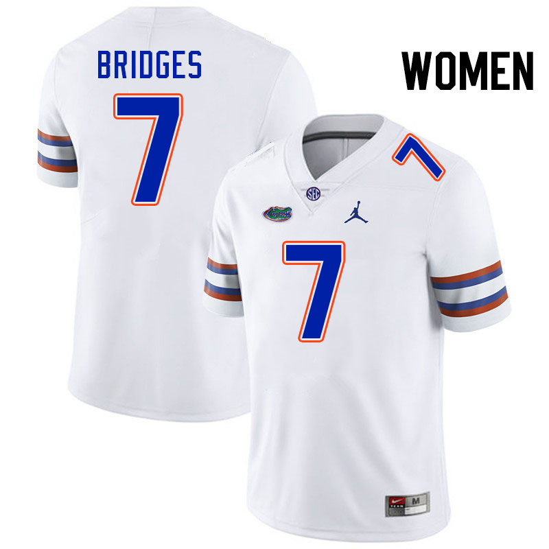 Women #7 Trikweze Bridges Florida Gators College Football Jerseys Stitched-White